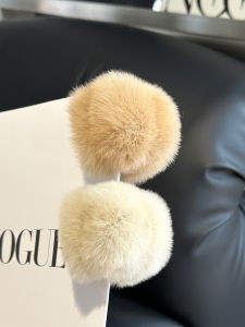 Rex Rabbit Fur Metal Small Jaw Clip Ponytail Clip Anti-Collapse Clip Stuffed Hair Claw Headdress Barrettes Back Head Small Shark Clip