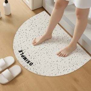 VIKAMA INS Minimalist Semi-circular Bath Mat Absorbent Anti Slip Easy to Clean Bathroom Rug Bathroom Mat Home Decor