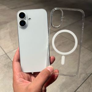 Ultra-Thin Magnetic Absorption Wireless Charging iPhone 16 pro Max Case Full Cover Hard Shell Transparent Men Women Simple Fashion