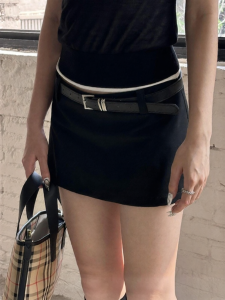audwyn | Low-Waist Short Skirt Built-in Shorts Side Slit Body-Hugging Slimming Dress