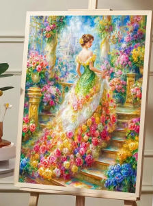 Jigsaw Puzzle 500 1000 1200 2000pcs Beautiful Girl Sitting In Flower Garden With Butterflies Stress Relief Puzzle Fun Present