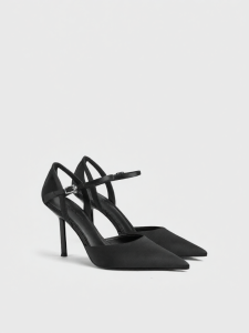 Charles & Keith | Autumn New Elegant Pointed Toe Satin Thin Heels Sandals