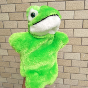 Green frog animal hand puppet children stuffed plush toy