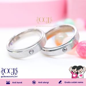 [GRATIS CETAK NAMA] Cincin Couple Titanium Anti Karat M31 | Cincin Pasangan | Cincin Hadiah | Cincin Lamaran | Cincin Tunangan | Aksesoris Pria Wanita