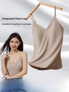 MiiOW | MiiOW Ice Silk Strapless Bralette Womens Summer 2025 Seamless Lightweight Crop Top Outerwear Versatile Thin Nylon Spandex