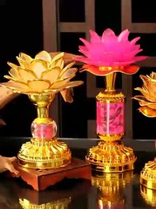Lampu Teratai Radio Budha 36 lagu Hot Lampu Plastik Led Warna Warni Radio Musik Meditasi Termurah