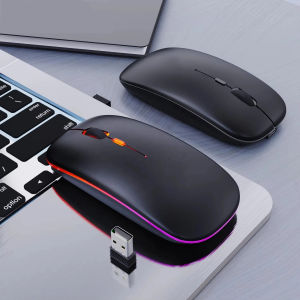 Rechargeable Wireless Mouse Bluetooth-compatible 2.4GHz Dual Modes Computer Mice with Nano Receiver for PC Laptop Macbook