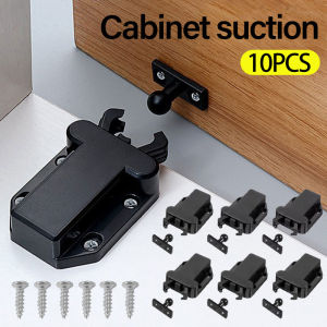 YESPERY 10Pcs Cabinet Door Catch Self-Locking Push Latch Cabinet Suction Holder Plastic Spring Switch Furniture Cupboard Accessory