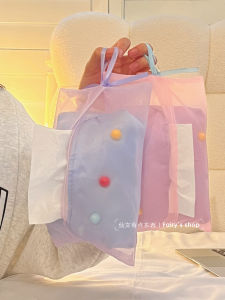 Ins Style Double Layer Tissue Paper Bag Hanging Home Living Room Car Mounted Tissue Box Chair Back Hanging Tissue Storage Bag