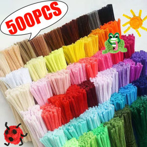 Wholesale 500pcs Plush Twist Bar Colors Chenille Stems Pipe Cleaners Wired Twist Sticks Kids Educational Toys DIY Arts Supplies