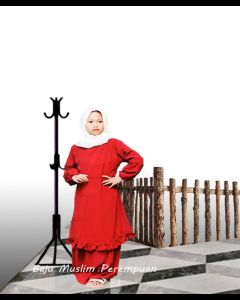 Gamis Anak Crinkle Airflow Premium Abaya Muslimah Lengan Panjang Warna Mocca-Hitam-Denim