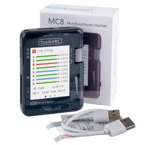 ToolkitRC MC8 SC100 Mini Size Cell checker 32 Bit Battery Multi-Checker PWM Output PPM SBUS Readout With USB-C Fast Charging