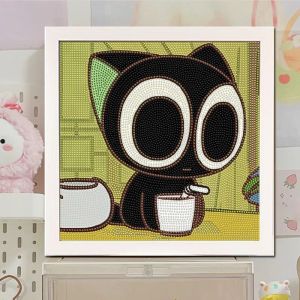 Diamond Painting round New Style Cartoon Bé Gái Handmade Decorative Art DIY Intelligence Play Black Diamond Cross Stitch Kit