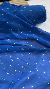 Vải Voan Hàn Xanh Họa Tiết Nhí Khổ 1m5 - Không Giãn Mềm Rũ Mỏng - May Đầm Váy Áo Kiểu Cần Lót