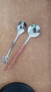 AKEZ SENDOK DESSERT MOTIF AESTHETIC BAHAN STAINLESS STELL SENDOK KOPI TEH MOTIF KOREA SERBAGUNA