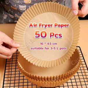Air Fryer Paper Liner Disposable Air Fryer Sheet Oil-proof Parchment Paper Non-Stick 50 PCS