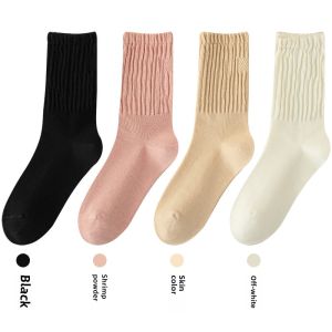 Thickened Cotton Maternity Socks Womens Autumn Winter Loose Mouth Long Tube Socks Flats Spring Summer White Long Socks