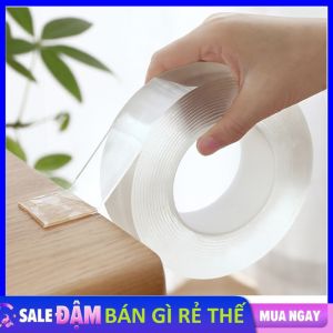 Băng Dính 2 Mặt Trong Suốt Bằng Acrylic Dán Mọi Vật Dụng Băng Keo Nano - Băng Keo 2 Mặt Siêu Dính Treo Đồ Đa Năng