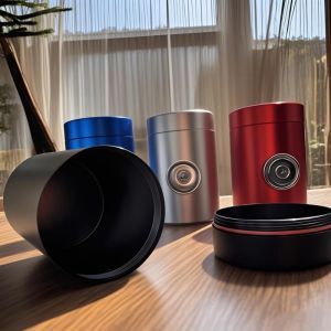 1 Pc Aluminum Portable Magnetic Storage Jar for Secure in Car/ Room Hidden Safe Adheres to Metal Surfaces for Smoking