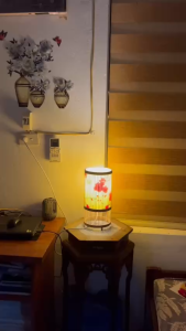 Đèn Table Lamp Truyền Thống Vải Cổ Điển Cổ Điển với Bóng Đèn EU Plug - Thủ Công Mây Tre Đôi