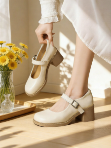 Josiny | New Mary Jane French Style Low Cut High Heel Pumps for Dresses Comfortable