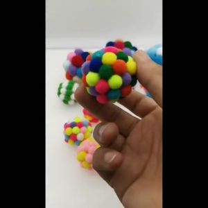 Cat ball toy colorful cat teaser ball with sound pet chew plush ball Soft and Bite Resistant dog toy Elastic small ball