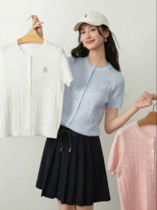 SEIFINI | Cool Flower Yarn Linen Twisted Knit Cardigan