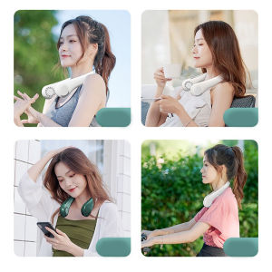 AMORELOVE New USB Rechargeable Mini Portable Neck Fan Bladeless Mute Sports Fans For Outdoor Hanging Neck Fan