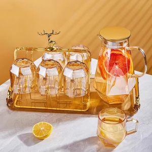 High-Temperature Resistant Glass Cold Water Pot Luxury Set Home Use Cups Tea Pot Scandinavian Style Country Life Small Fish Home Cat