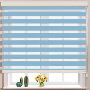 H.CHENG HOME Hot New Venetian & Korean Combi Zebra Roller Blinds for Windows in Your Living Room, Office, and Bathroom