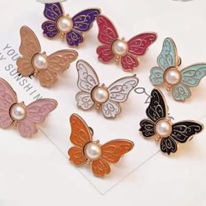Bộ 8 Kẹp Điều Chỉnh Eo Bằng Hợp Kim Hình Bướm Không Cần May Dành Cho Quần Jean Váy Áo Khoác - Khóa Kim Loại