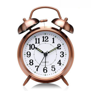 STONEGO 1PC Vintage Alarm Clock Twin Bell With Stereoscopic Dial Backlight Desk Clock Loud Alarm Clock