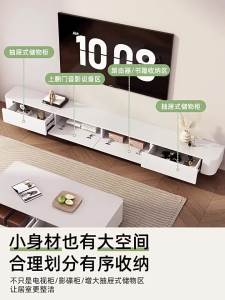 TV console cabinet high solid wood TV console cabinet TV rack cabinet TV display cabinet hanging Net Red Cream style modern malist 电视柜