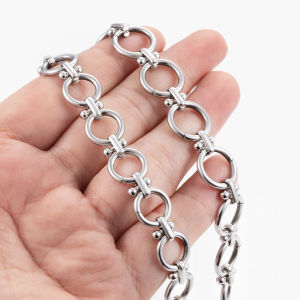 เครื่องประดับโซ่บาร์คลิปรูปวงกลมทำด้วยมือทำจากสแตนเลสเครื่องประดับ Diy โซ่เสื้อผ้า