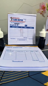 cetak nota custom nama usaha toko sendiri ukuran sedang 1/6 polio Super Digital Printing paper bag