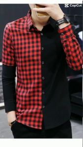 Áo sơ mi áo sơ mi nam dài tay kẻ caro ghép màu tạo điểm nhấn mang đến sự trẻ trung năng động - H38