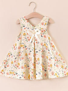 Váy Trẻ Em Bằng Lụa Cotton Cho Bé Gái Váy Trẻ Em Mùa Hè Váy Trẻ Em Dáng Chữ a Họa Tiết Hoa Váy Trẻ Em Không Tay Váy Trẻ Em