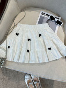 กระโปรงทรงเค้กเอวสูงสีขาว กระโปรงทรงร่มทรงเอ กระโปรงสั้นผ้าฝ้ายผสม กระโปรงทรงเอสไตล์เกาหลีสำหรับใส่ไปทำงาน