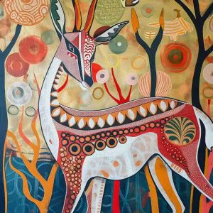 Tranh trừu tượng con hưu phong cách hiện đạiTranh treo tường dán tường phong thủy.CGI-920