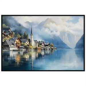 Tranh phong cảnh làng quê Châu Âu.Tranh treo tường dán tường Canvas. CGI-207