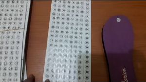 KERTAS STICKER LABEL NOMOR TEMPEL UKURAN SENDAL