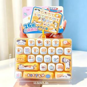 EELHOE | Stress Relieving Mini Pressable Keyboard Fidget Toy Lovely Animal Prints Lightweight Toy for Kids Classroom Activity Prizes