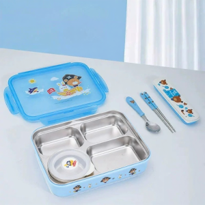 LianLock | Hộp Cơm Trẻ Em 4 Ngăn Inox 316L Có Tách Bát Cách Nhiệt