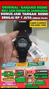 CASIO ORIGINAL - CASIO G-Shock DW - DW-6900-1VH - MEN - Hitam - Strap Rubber - Jam dunia JD17 # Jam Tangan Pria Cowok Anti Air G SHOCK GSHOCK GSHOK SOK DIGITAL Analog + CASIO DW 6900 1V DW-6900 6900 DW6900 DW-6900-1V $ WR2 STR BS7 HT7