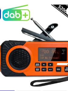 Crank Survival DAB+FM Emergency Radio with rechargeable 5000 mAh power bank Solar Radio with Alarm Crank Blackout Emergency use