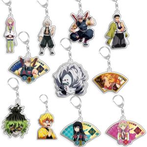 Bandai | For Demon Slayer Rengoku Kyojuro Daki Agatsuma Zenitsu Gyutaro Acrylic Selfmade Cartoon Anime Keychain Pendant Toy Gift 5cm