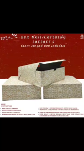 Box Nasi Kotak 20x20 Bahan 310 Gsm Dus Nasi Kotak (Isi 20 Pcs--B5K35)