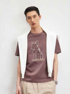 Jack Jones | Summer Cotton Plain Tee Shirt with 3D Bulldog Print