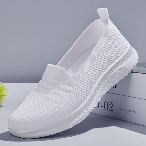 Beijing Style Canvas Shoes Womens New Soft Bottom Anti-Slip Breathable Work White Slip-On Comfortable Net Shoes for Mothers
