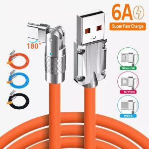 ♥【Readystock】 + FREE Shipping ♥ 6A 120W 1.2M/2Meter Super Fast Charge Type C Cable Usb C To C Quick Charge Silicone Data Cable 180° Rotatable Charge Cable For Playing Game